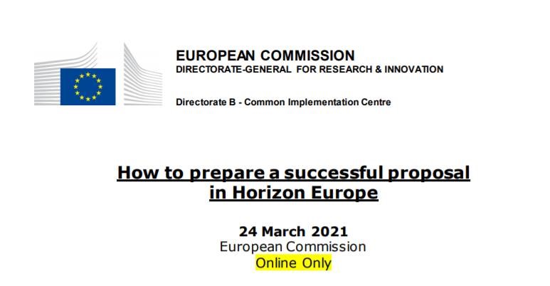 Webinar από την ΕΕ “How to prepare a successful proposal in Horizon Europe”
